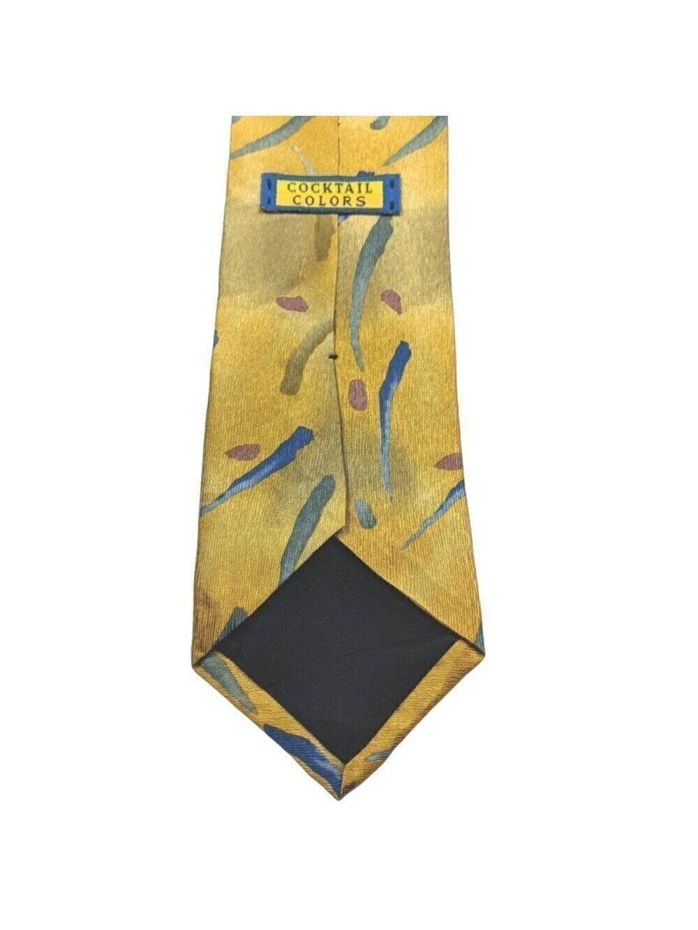 Cocktail Colors Blue Gold Geometric Tie - Picture 6 of 7